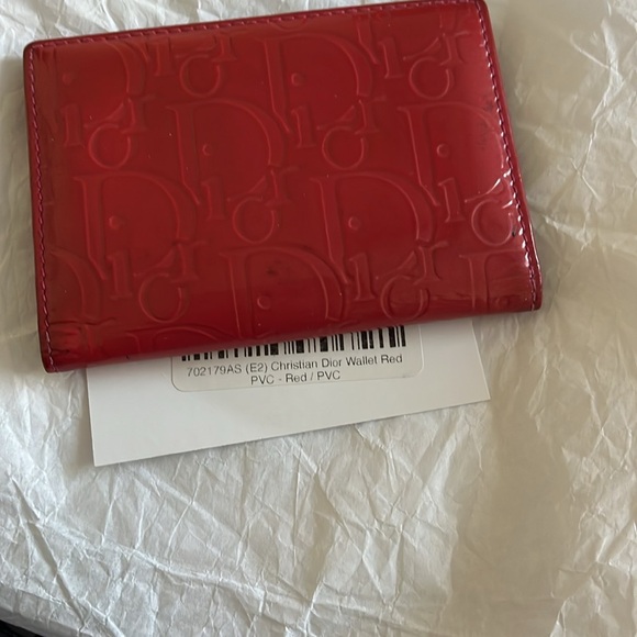 Dior Red Leather Card Wallet PreLoved - Picture 12 of 14